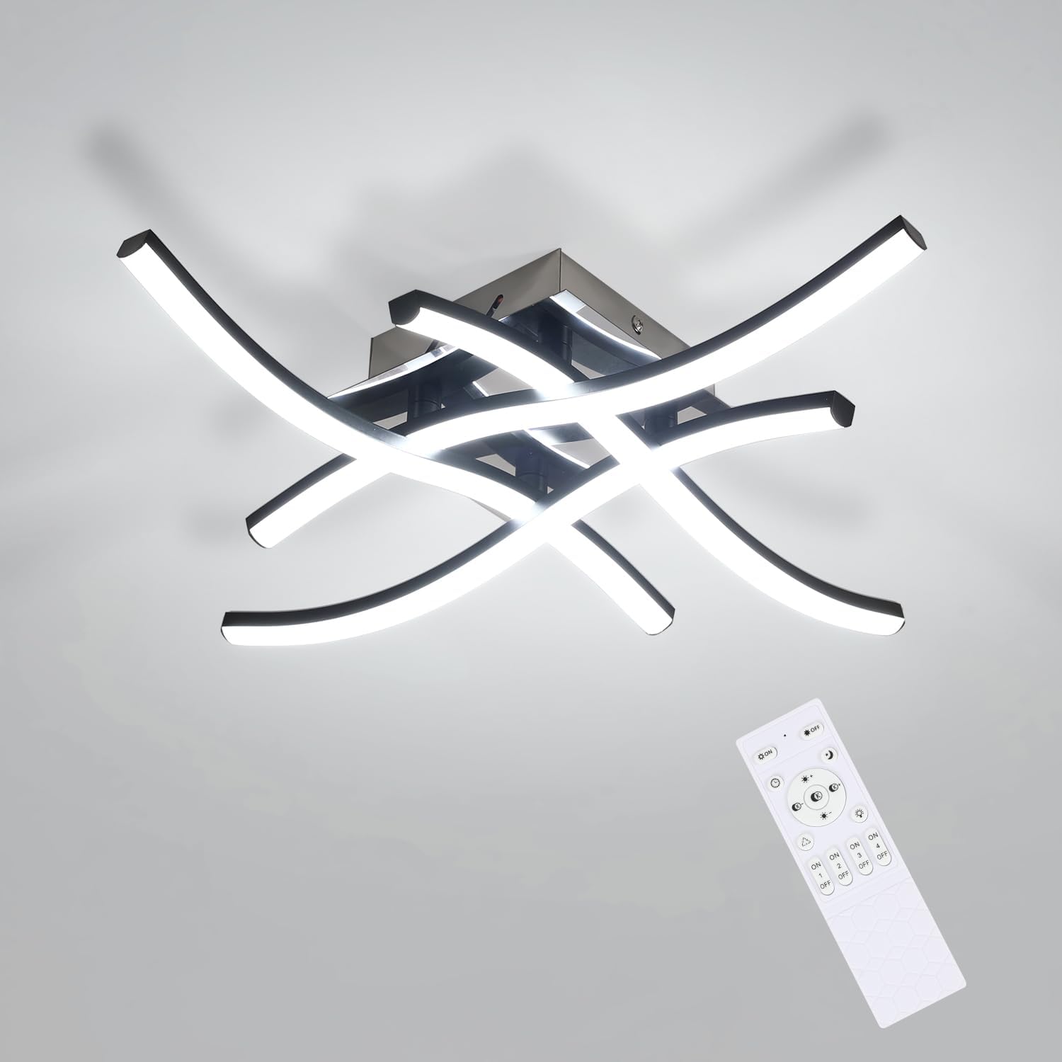Ceiling Light - Black Aluminium Frame, Tunable and Dimmable