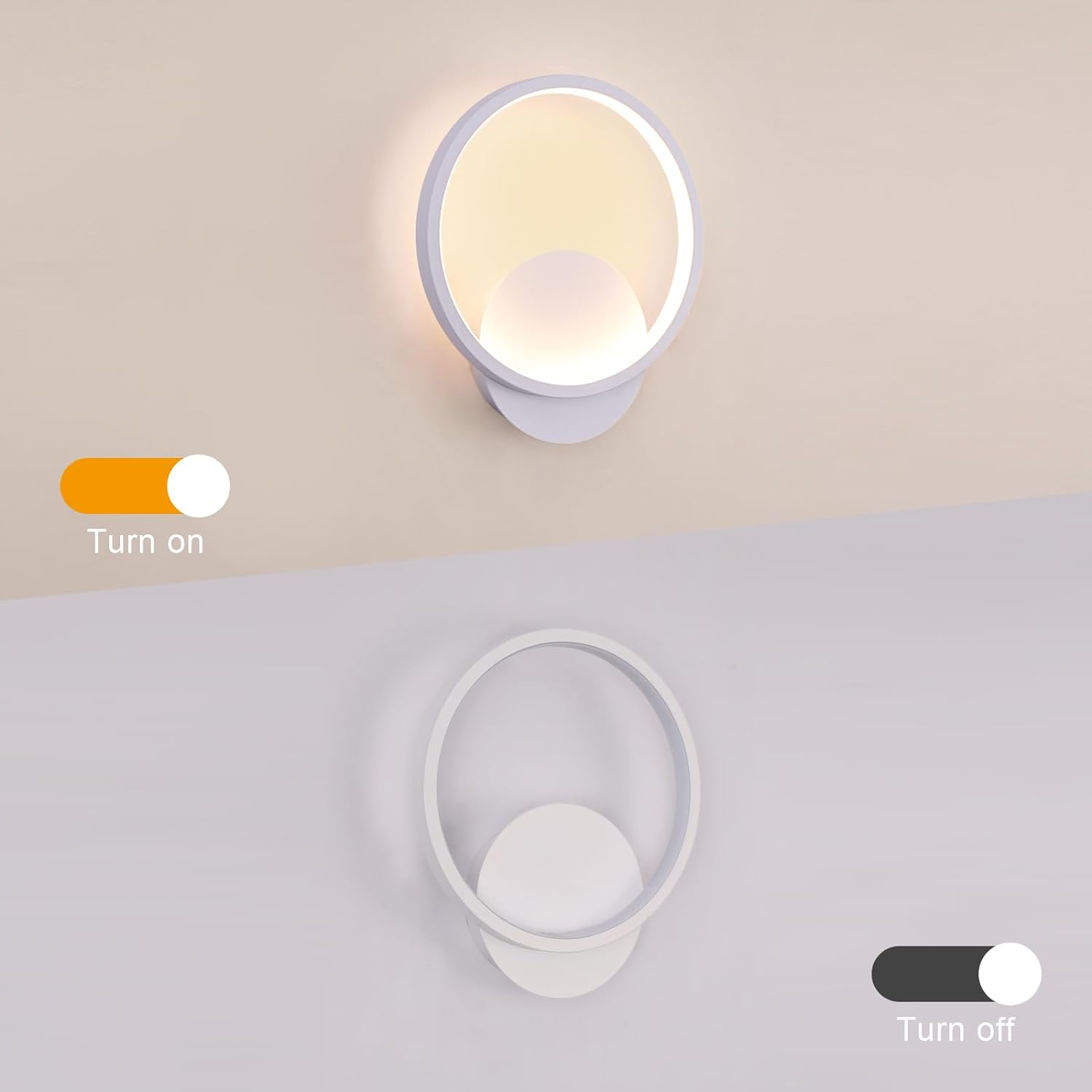 Wall Light - White Aluminium Frame, Warm Light