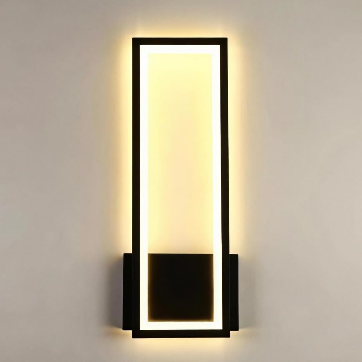 Wandleuchte – Schwarzer Acrylrahmen, Warmweißes Licht