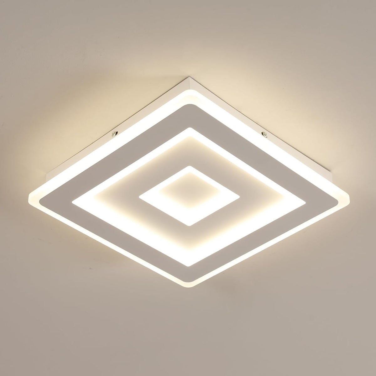 Comely LED Deckenleuchte Quadrat, 28cm 36W Moderne Deckenlampe Quadratisch Wei? LED Deckenbeleuchtung f¨¹r Schlafzimmer, Wohnzimmer, Flur, Nat¨¹rliches Licht 4500K
