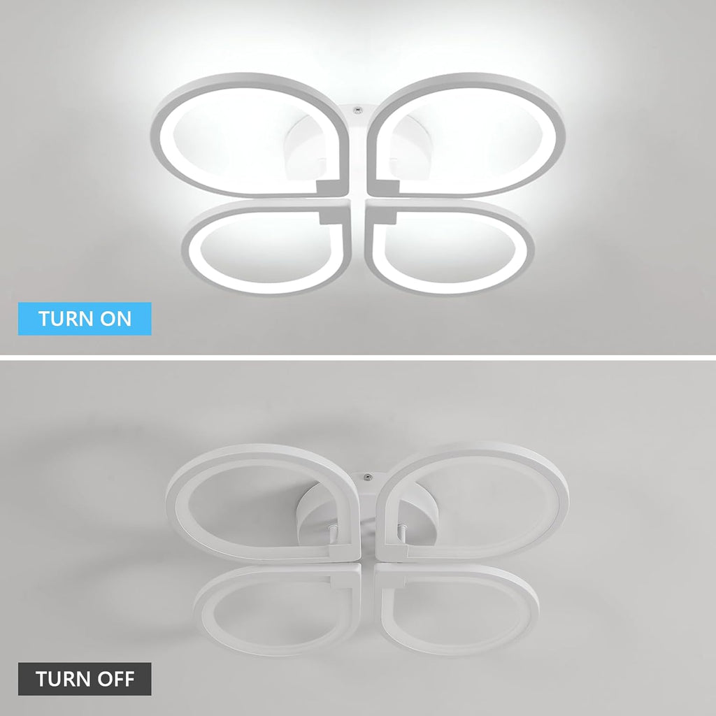 Comely Plafonnier LED Moderne 4 Lampes 57x57x8cm 40W Lumière Blanche 6500K Acrylique Salon Chambre Bureau Couloir Cuisine Éclairage