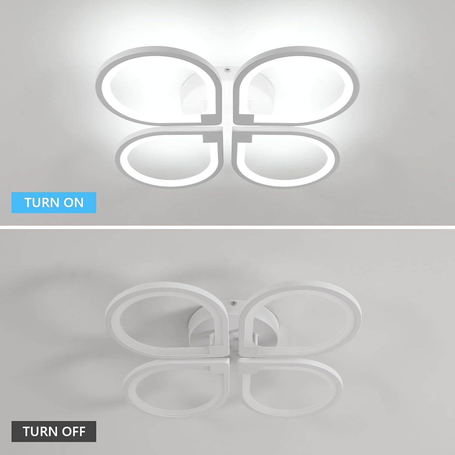 Comely Plafonnier LED Moderne 4 Lampes 57x57x8cm 40W Lumière Blanche 6500K Acrylique Salon Chambre Bureau Couloir Cuisine Éclairage