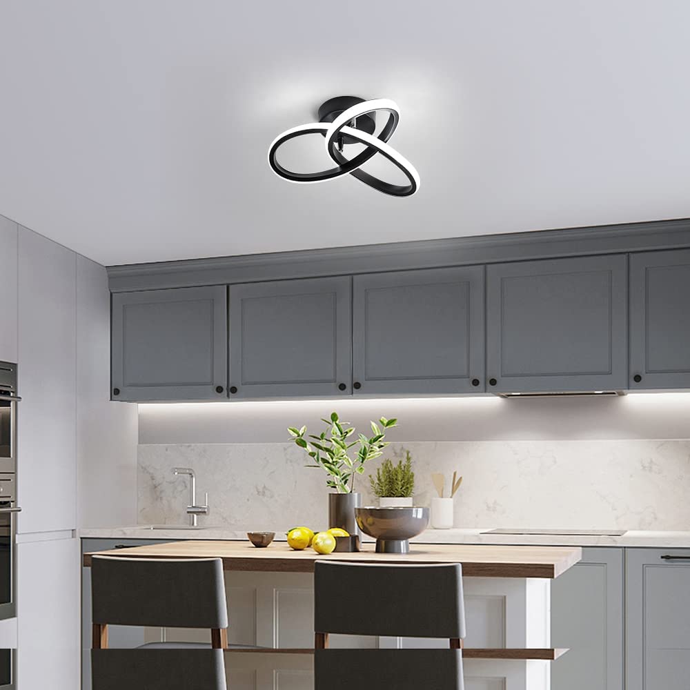 Ceiling Light - Black Aluminium Frame, White Light