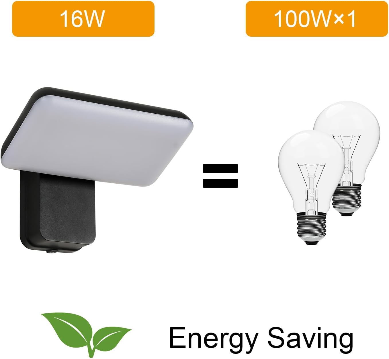 Wall Light - Black Aluminium Frame, Warm Light
