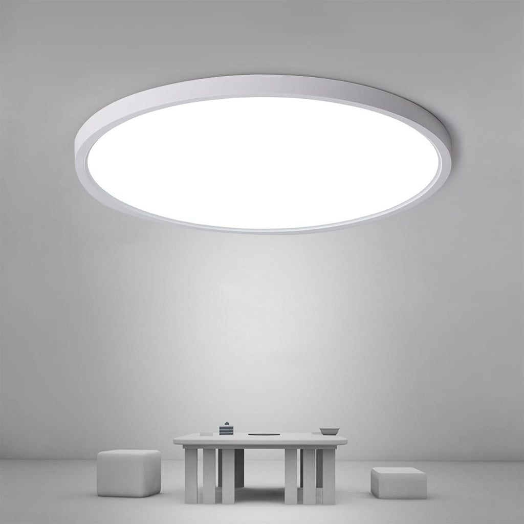 Ceiling Light - White Plastic Frame, White Light