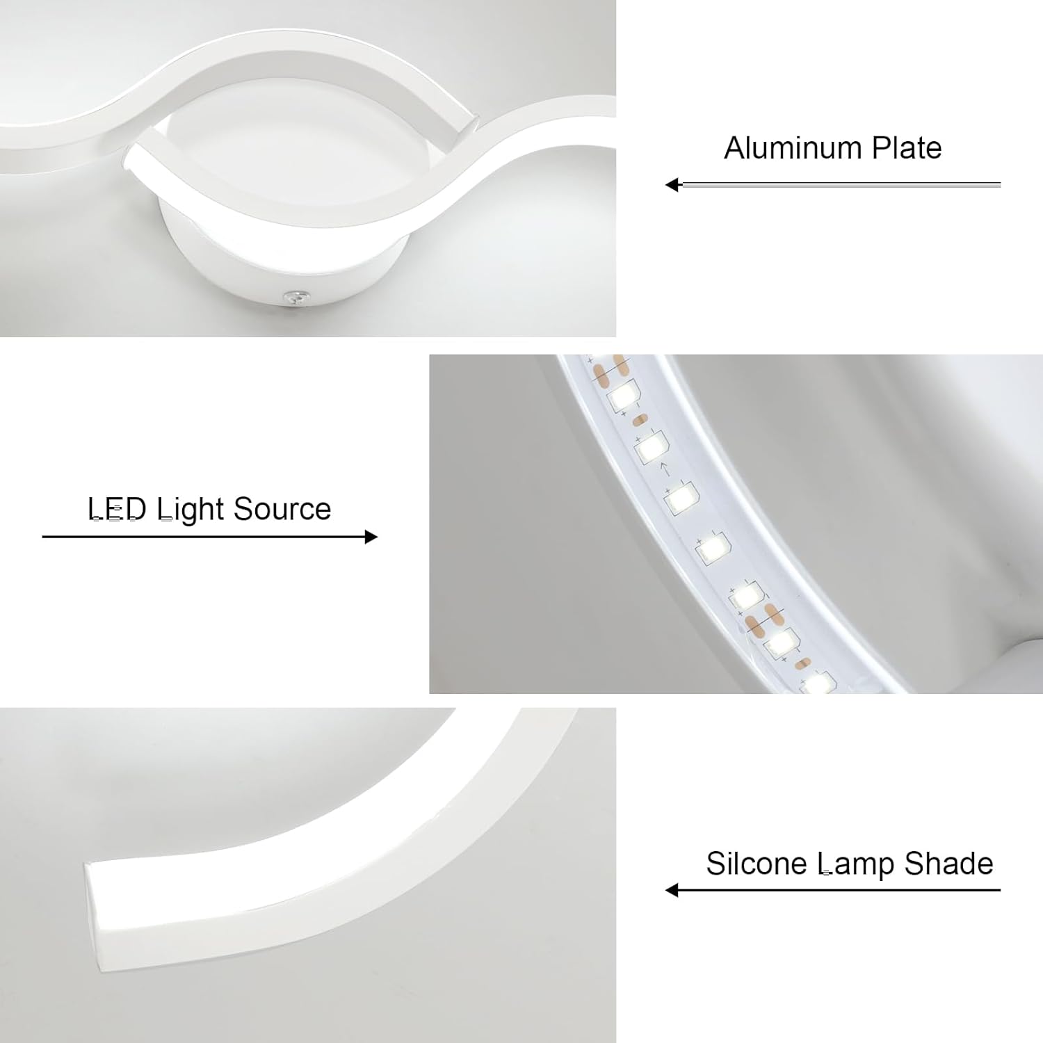 Wall Light - White Aluminium Frame, White Light