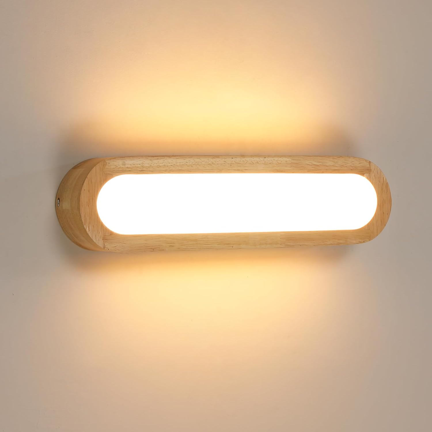 Wall Light - Wood Frame, Warm Light