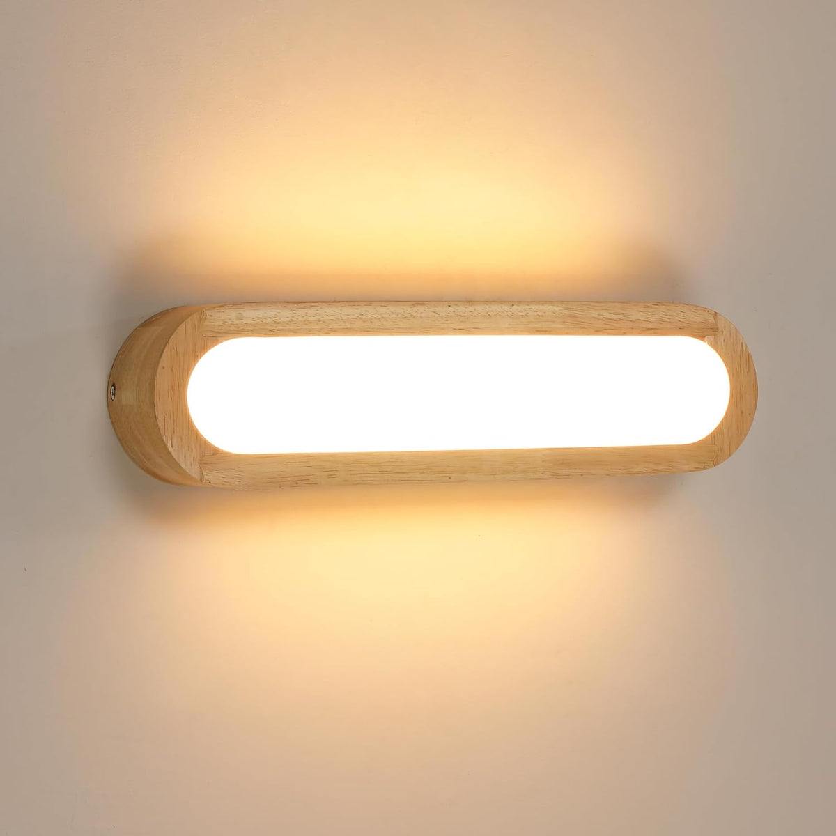 Comely 18W LED Wall Light Indoor, Modern Wall Lamp Wood Warm White 3000K, LED Wall Lighting For Bedroom Living Room Staircase Corridor