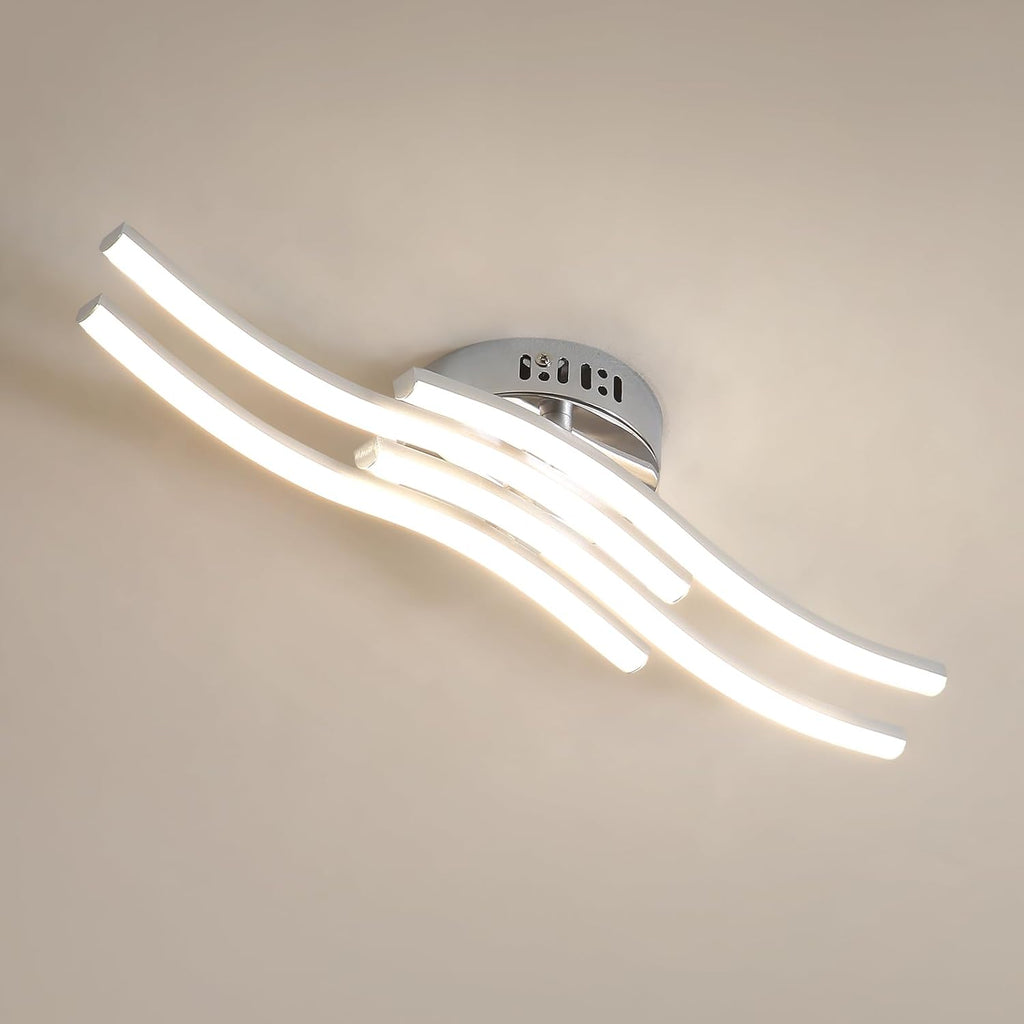 Ceiling Light - Silver Aluminium Frame, Natural Light