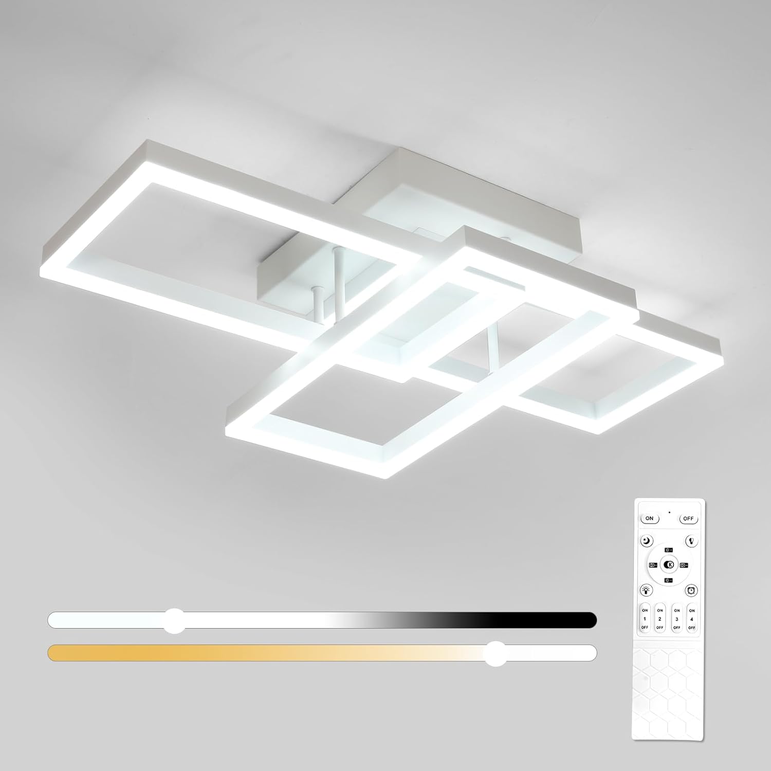 Ceiling Light - White Acrylic Frame, Tunable and Dimmable