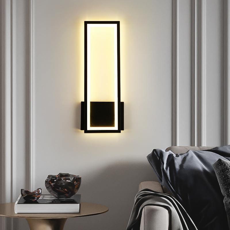 Wandleuchte – Schwarzer Acrylrahmen, Warmweißes Licht
