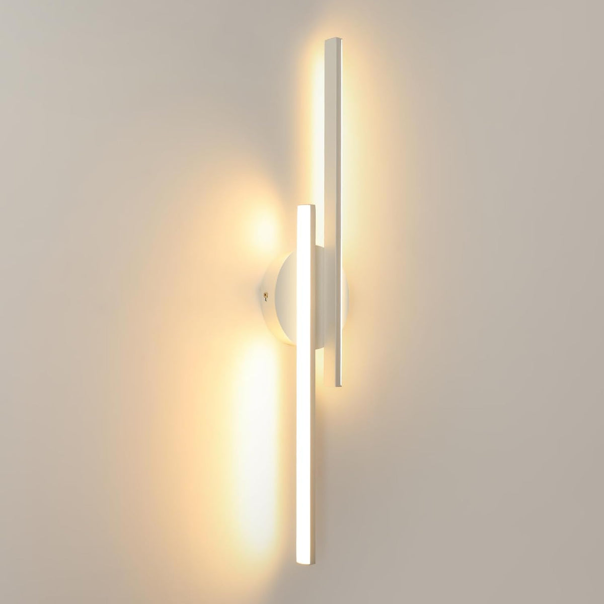 Comely Wandleuchte Innen, 24W 2700LM Innen Wandlampe LED, Wei? Acryl LED Wandbeleuchtung f¨¹r Schlafzimmer, Wohnzimmer, Flur, Treppe, Warmes Wei? 3000K