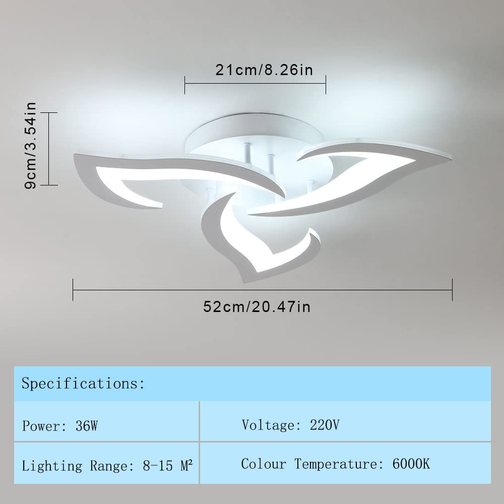 Ceiling Light - White Acrylic Frame, White Light