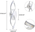 Comely Applique Murale Interieur, LED Lampe Murale Moderne 16W 1800LM, Cool White 6500k, Design incurvée Appliques pour Chambre à Coucher Escalier Salon,3-6m²