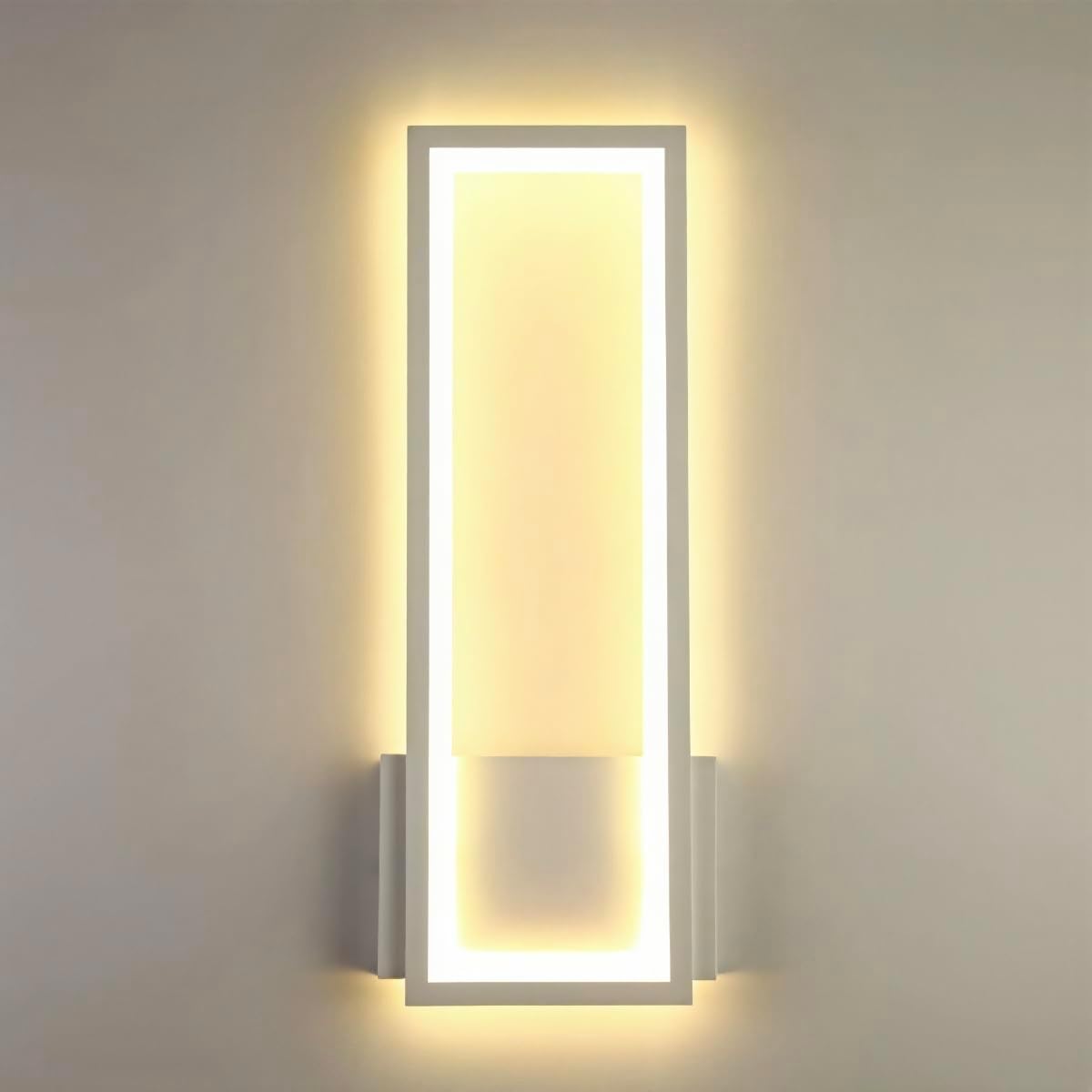 Wall Light - White Acrylic Frame, Warm Light
