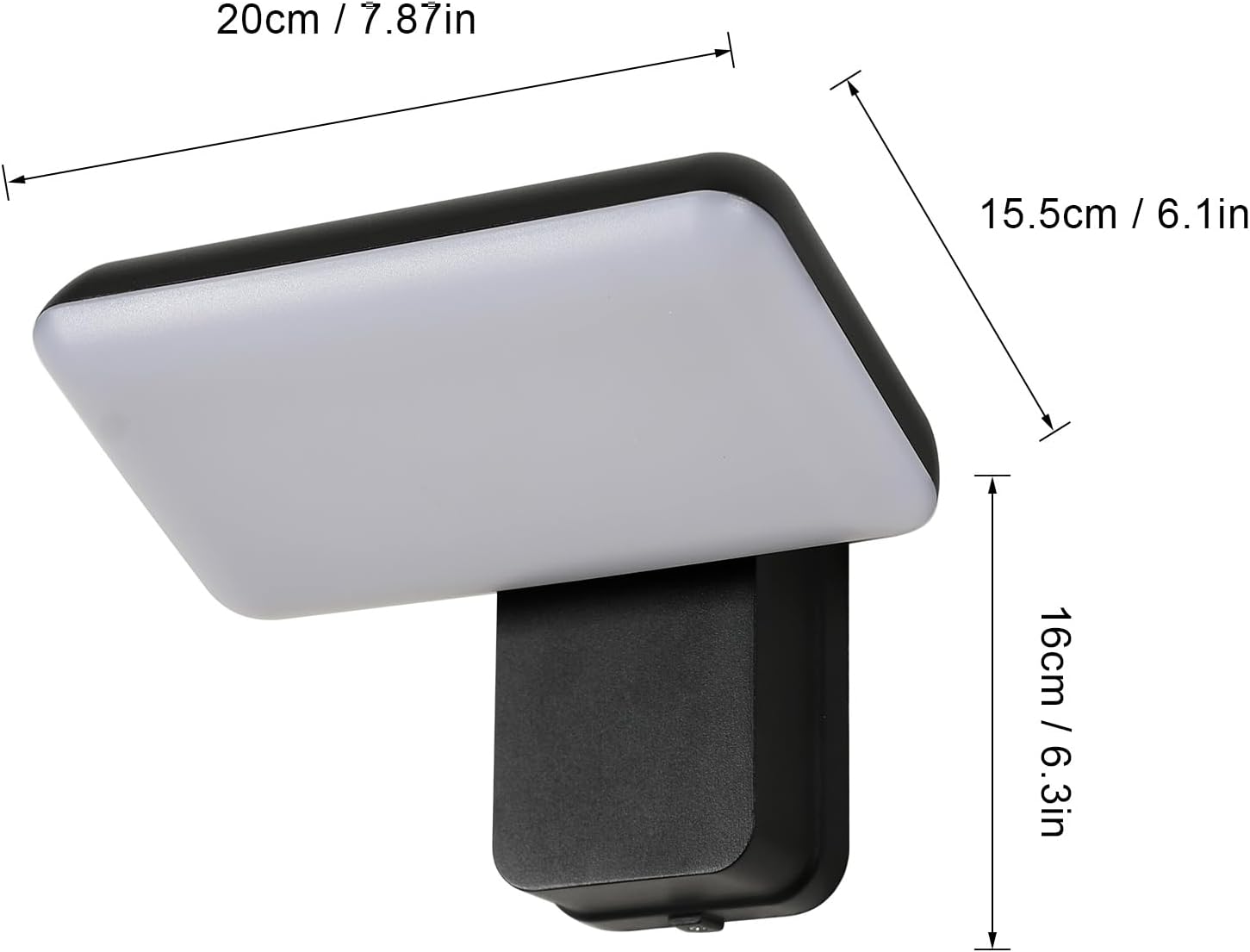 Wall Light - Black Aluminium Frame, Warm Light