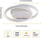 Comely 2 Pièces Plafonniers LED Moderne pour Chambre, Cuisine, Couloir, 32W 2350LM Luminaire Plafond, Rond Lampe LED Plafond, Lumière Chaude 3000K, Diamètre 28cm, Blanc