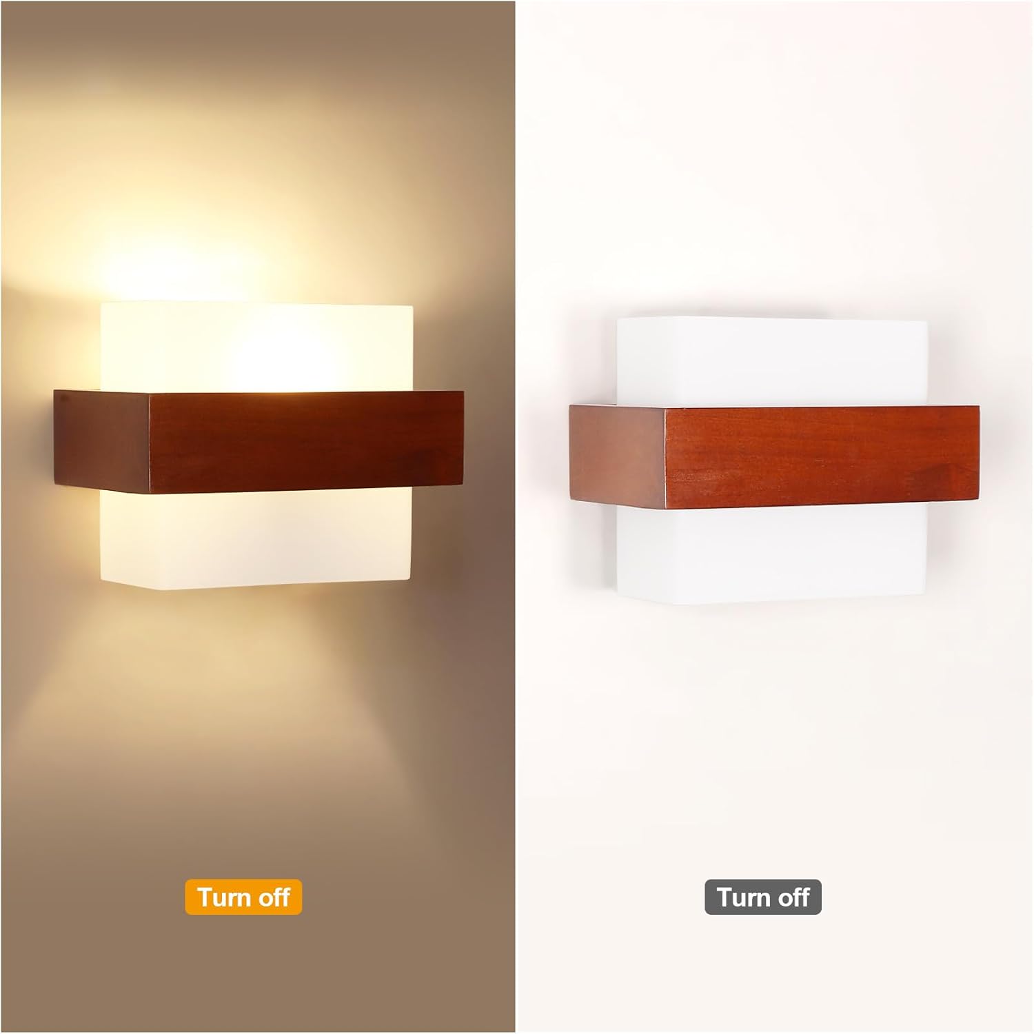 Wall Light - Wood Glass Frame