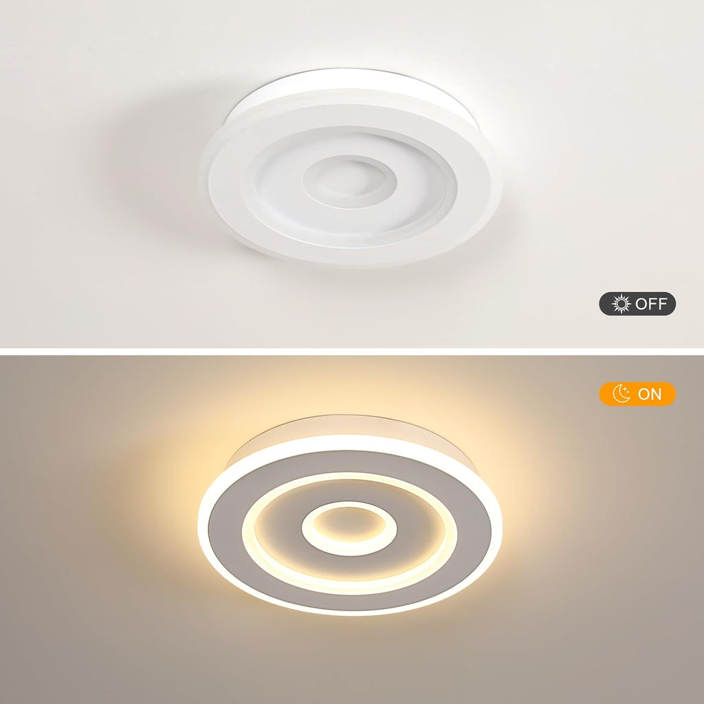 Comely Plafonnier LED Rond Moderne, 28W 28cm Lampe de Plafond LED, Blanc Luminaire Plafonnier Intérieur pour Chambre à Coucher, Salon, Couloir, Lumière Chaude 3000K