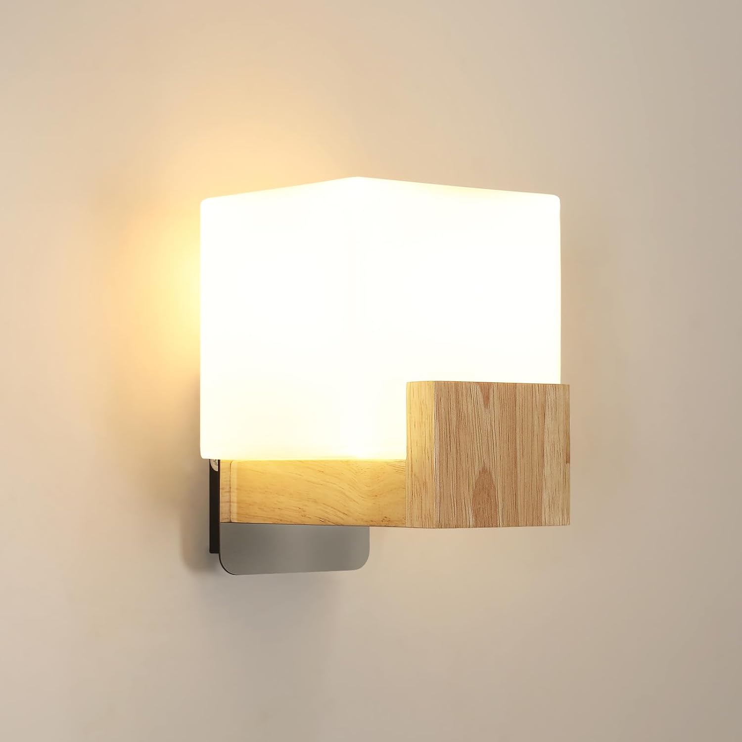 Wall Light - Wood Glass Frame