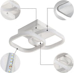 Comely Lot de 2 Plafonniers LED Modernes, 24W 2700LM Petit Plafonnier LED Carré Blanc Froid 6500K Luminaires Intérieur pour Chambre Salon Allée Couloir Balcon Escalier Entrée