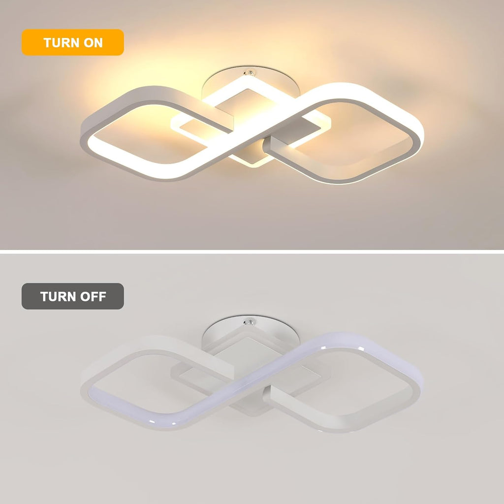 Comely Plafonnier LED Carré Moderne, 36W 4050LM 40.5cm Lampe de Plafond LED, Acrylique Luminaire Plafonnier Intérieur Blanc pour Chambre à Coucher, Salon, Couloir, Lumière Chaude 3000K