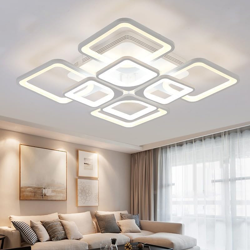 Comely Plafonnier LED Dimmable, 80W 8000LM Luminaire Plafonnier Salon avec Télécommande et Contrôle APP, Blanc Lampe de Plafond pour Salon,Bureau,Salle À Manger, 3000~6500K