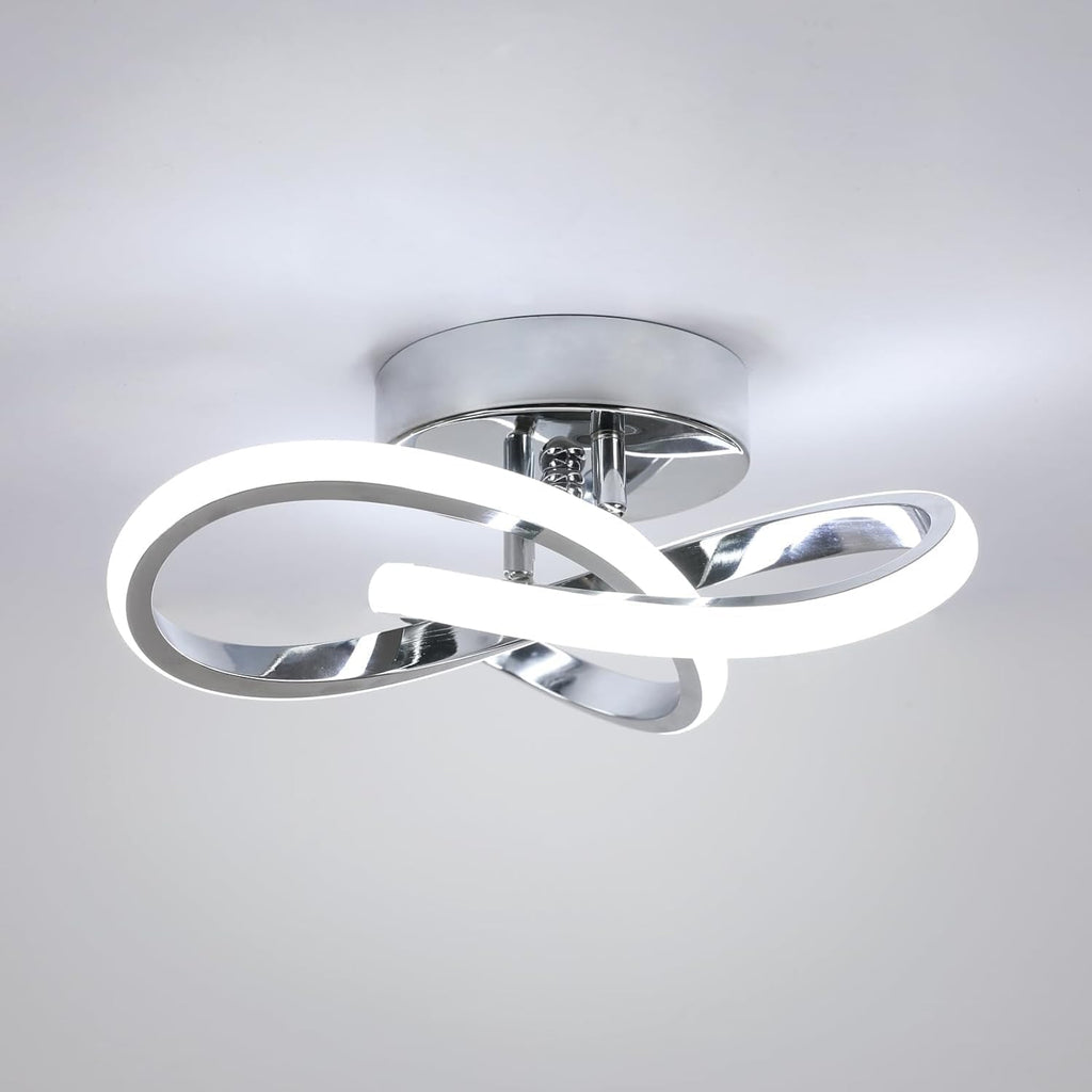 Deckenleuchte - Rahmen aus verchromtem Aluminium, weißes Licht