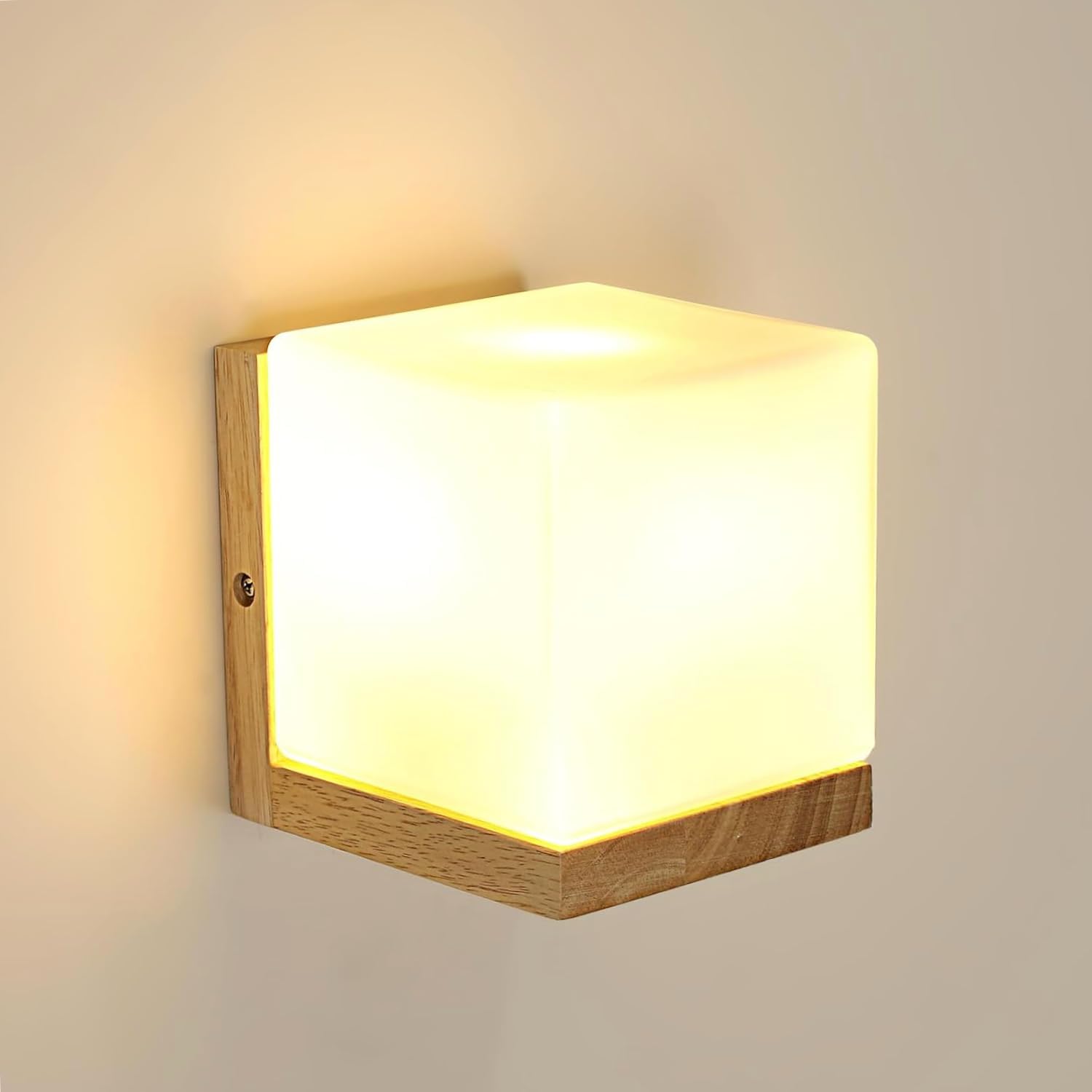 Wall Light - Wood Glass Frame