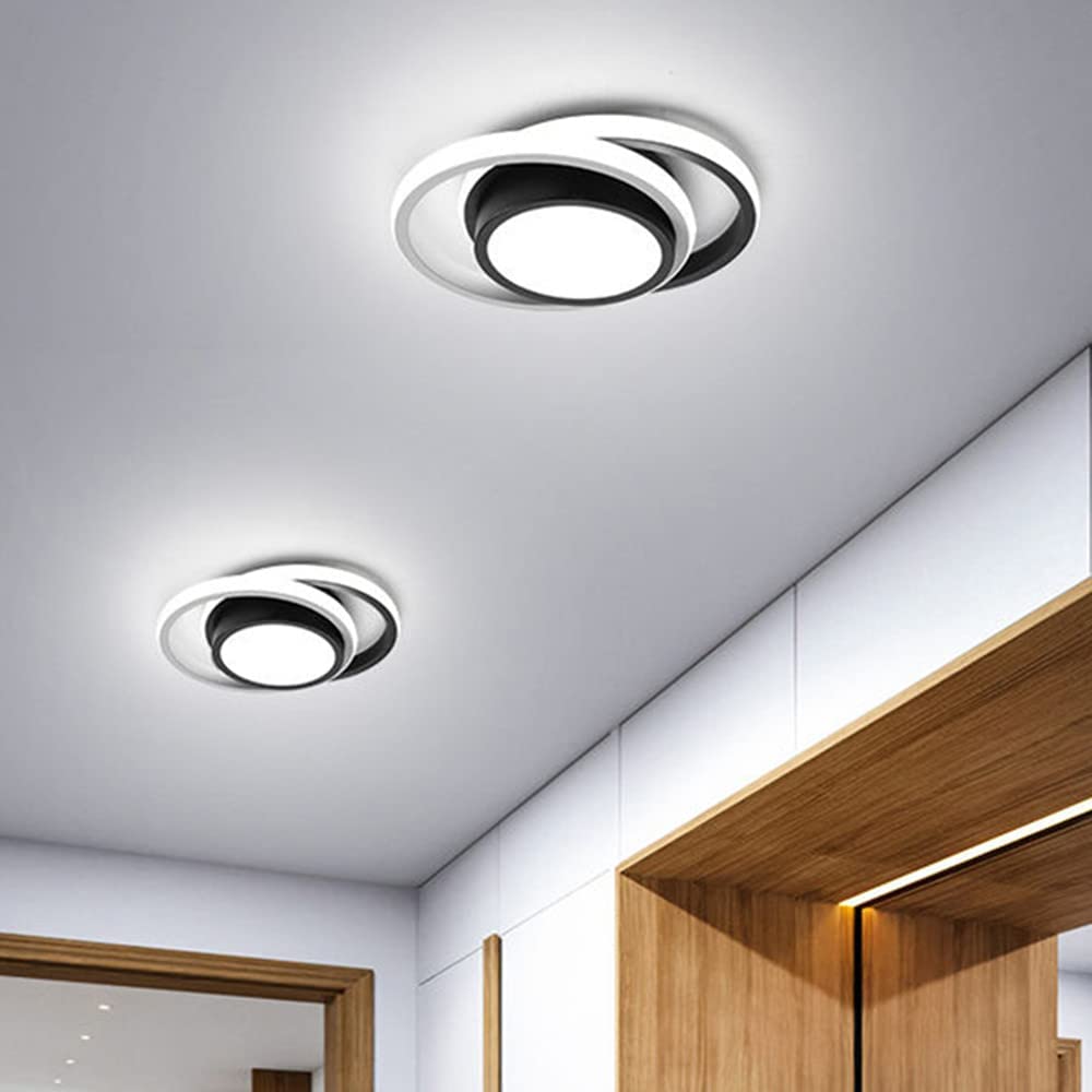 Comely Plafonnier LED, Rond Lampe de Plafond 32W, Moderne Luminaire Plafonnier pour Couloir Coucher Salle de Bains Cuisine Salon, Blanc Froid 6500K, Longueur 28cm, Nero