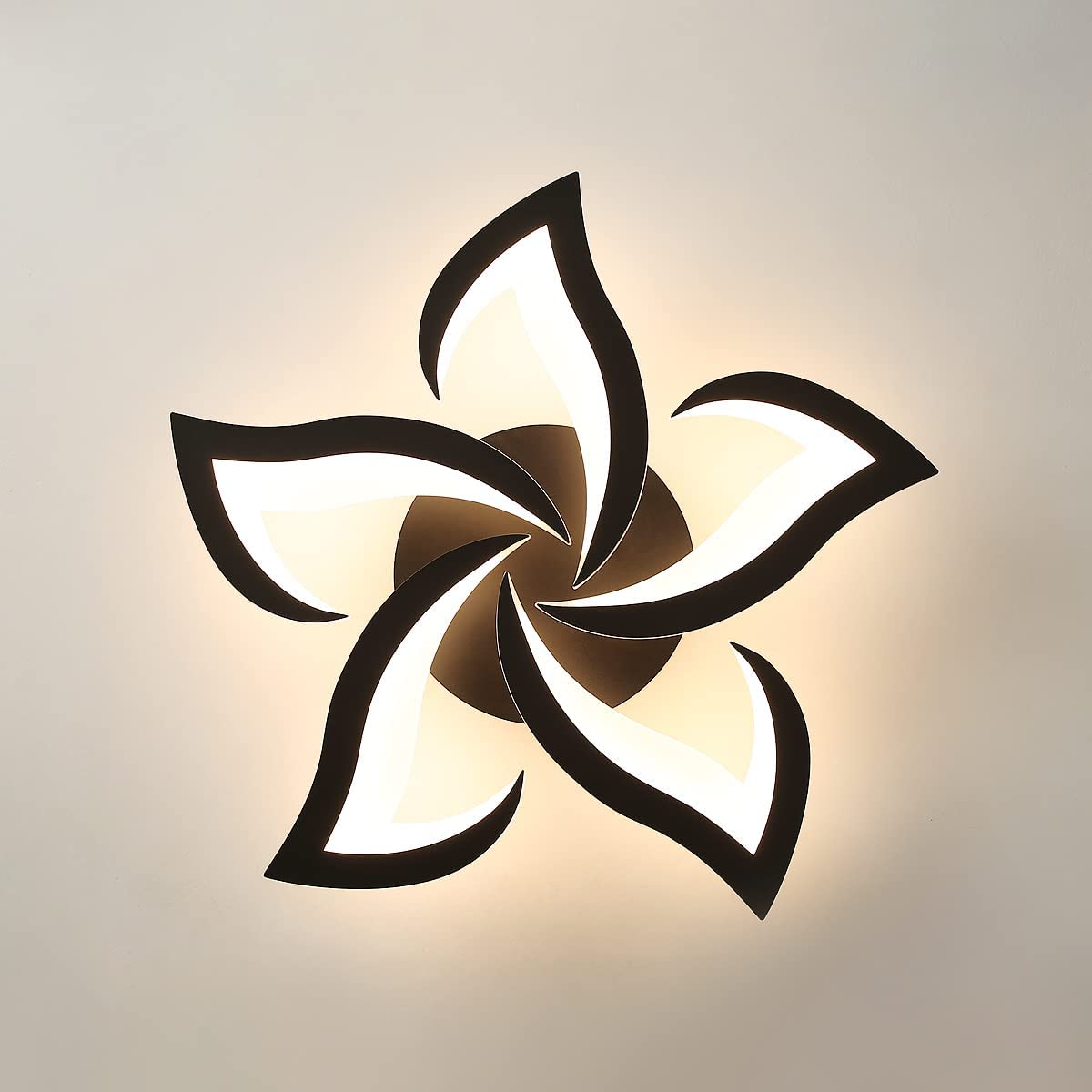 Ceiling Light - Black Acrylic Frame, Warm Light
