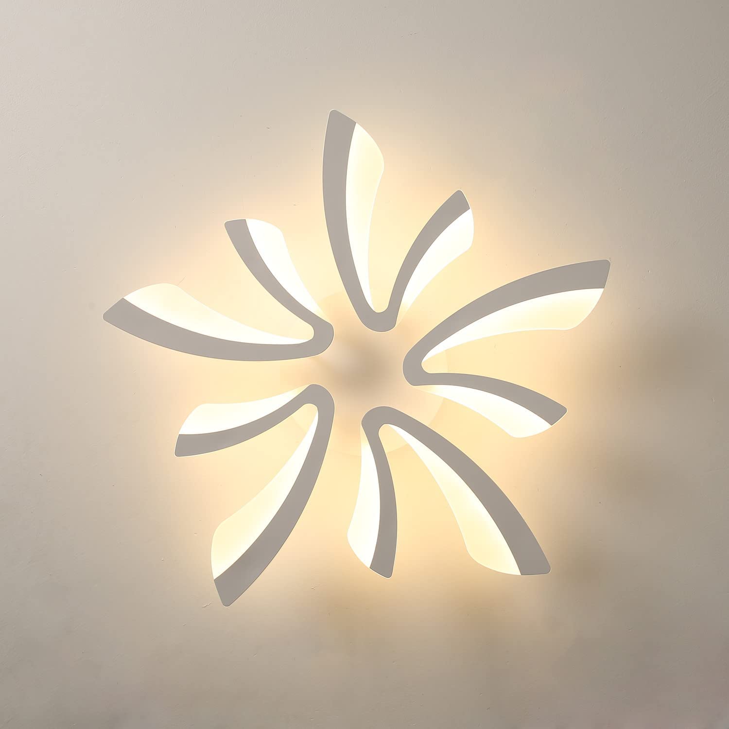 Comely Plafonnier LED Dimmable, Luminaire Plafonnier Salon Télécommande, 48W 5400LM 3000k-6500k Dia 70cm Lampe de Plafond per Chambre Salle à manger, Blanc