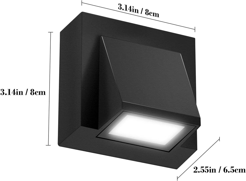 Wall Light - Black Metal Frame, White Light