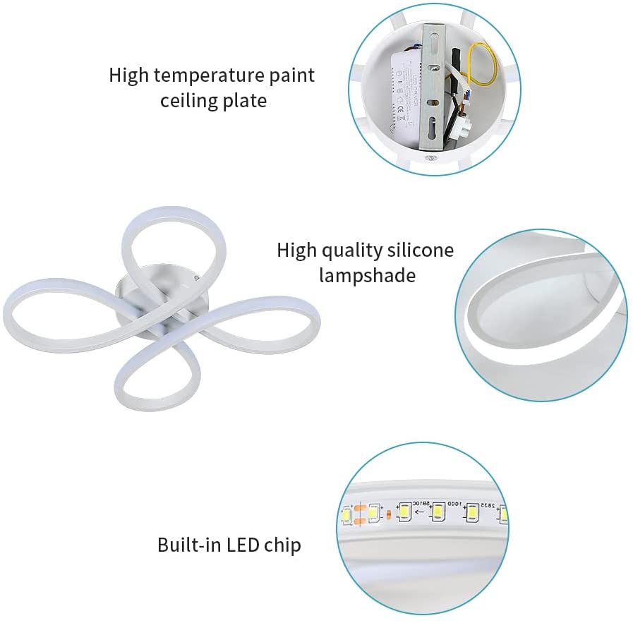 Comely Plafonnier LED Moderne, 30W 3400LM 30cm Lampe de Plafond, Luminaire Plafonnier LED pour Chambre salon, Salle à manger Cuisine, Lumière Blanche Froide 6500K, Blanc