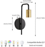 Wall Light - Black & Gold Metal Frame