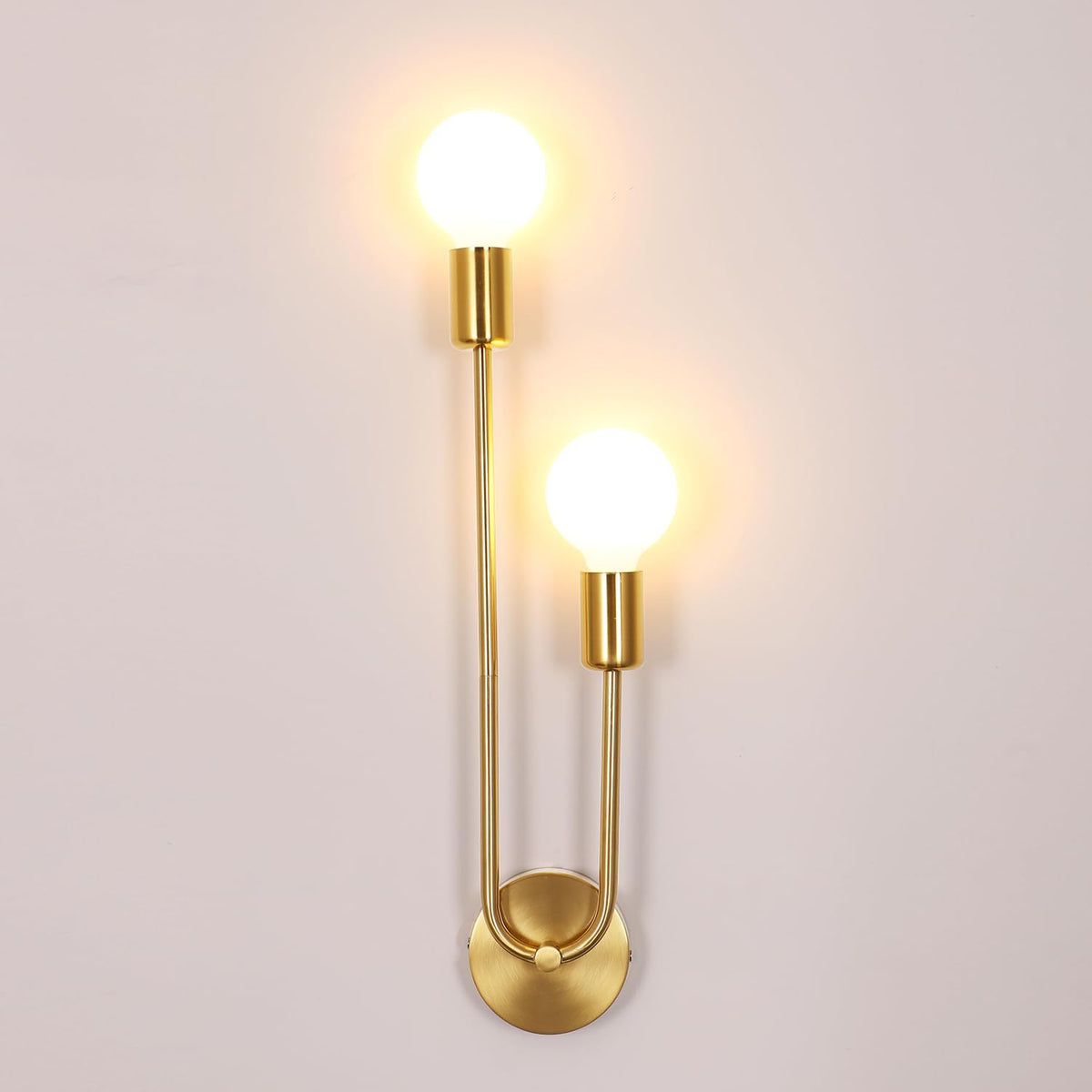 Comely Wandleuchte Innen Gold, 2 Flammig E27 Industrial Wandlampe Metall, Wandbeleuchtung Vintage f¨¹r Schlafzimmer Restaurant Esszimmer Flur Wohnzimmer