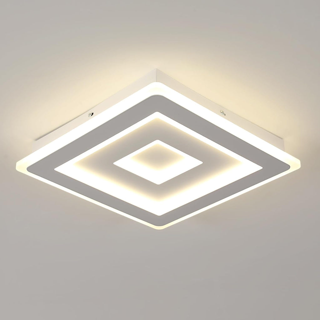 Comely Plafonnier LED Carré Moderne, 52W Lampe de Plafond LED, Acrylique Luminaire Plafonnier Intérieur Blanc pour Chambre à Coucher, Salon, Couloir, Lumière Naturelle 4500K, 40cm