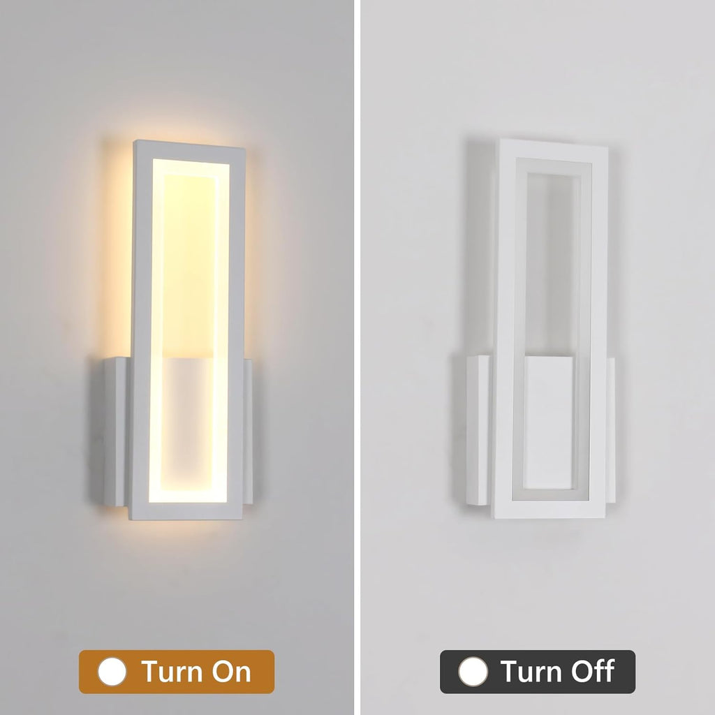 Wall Light - White Acrylic Frame, Warm Light