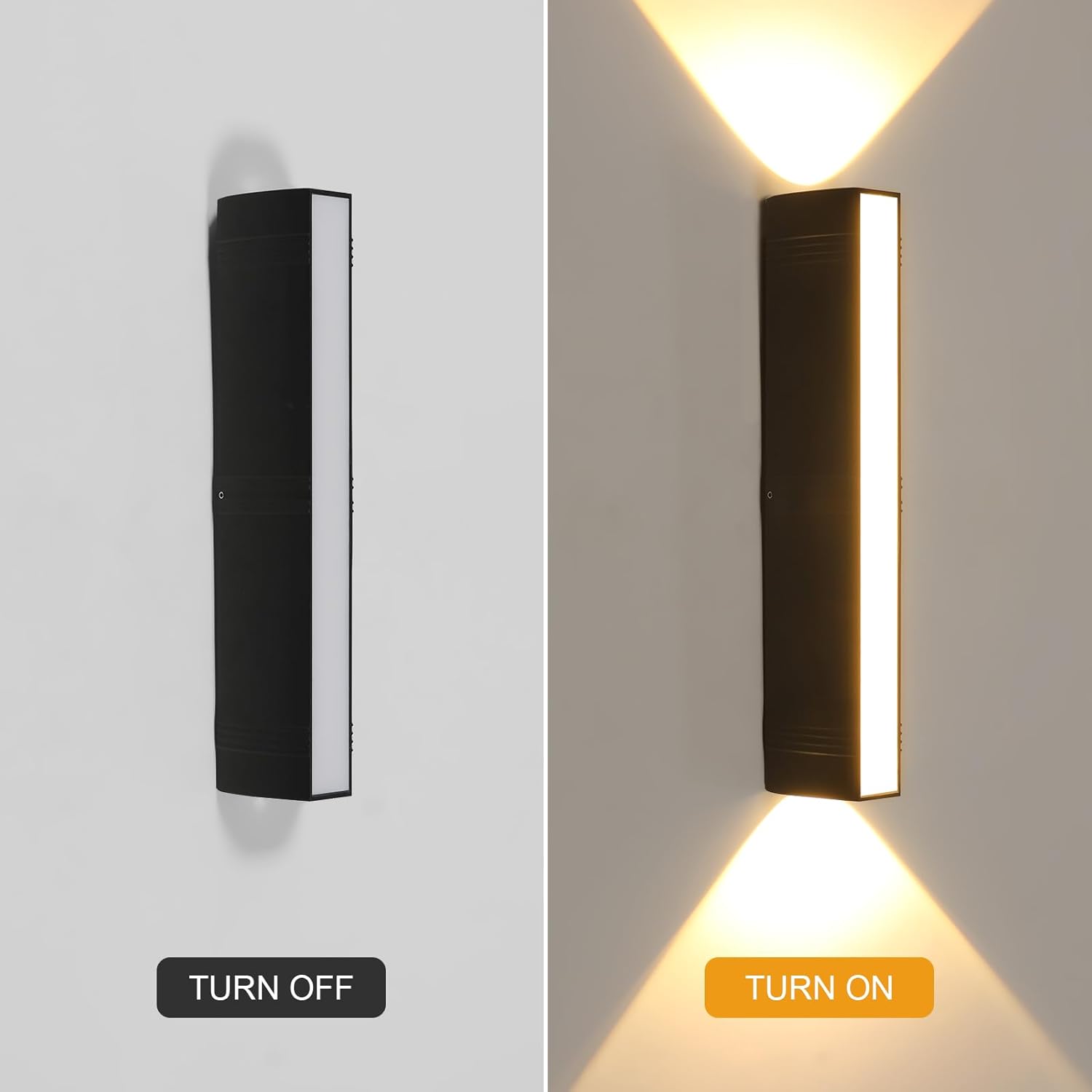 Wall Light - Black Aluminium Frame, Warm Light