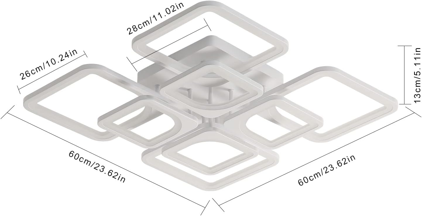 Comely Plafonnier LED Dimmable, 80W 8000LM Luminaire Plafonnier Salon avec Télécommande et Contrôle APP, Blanc Lampe de Plafond pour Salon,Bureau,Salle À Manger, 3000~6500K