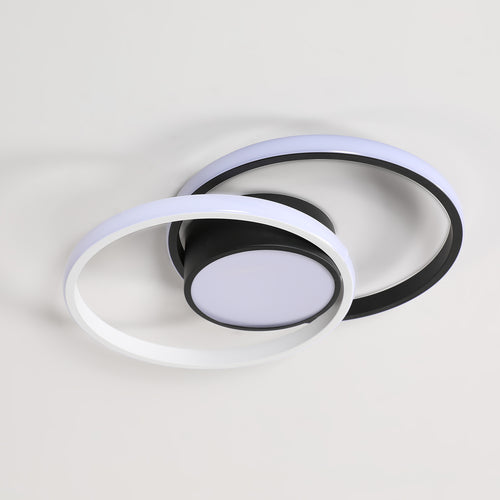 Ceiling Light - Black & White Metal Frame, White Light