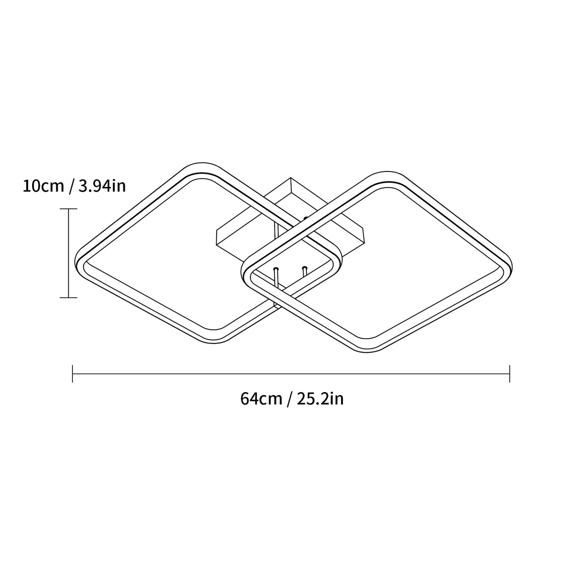 Ceiling Light - White Aluminium Frame, Warm Light