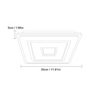 Ceiling Light - White Acrylic Frame, Warm Light