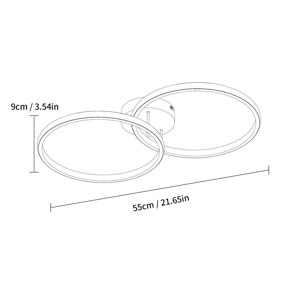 Ceiling Light - White Aluminium Frame, Tunable and Dimmable