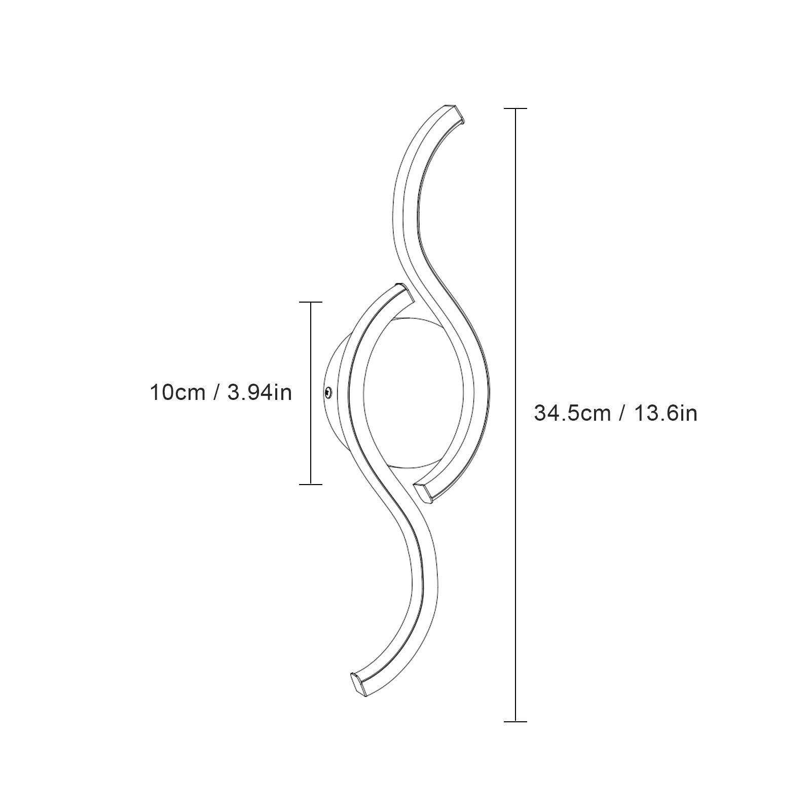 Wandleuchte – weißer Aluminiumrahmen, weißes Licht
