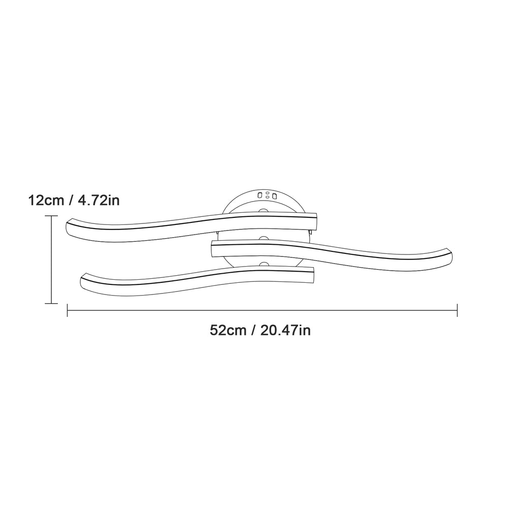 Comely Plafonnier Moderne, Argenté Elégant 3 Forme de Vague Luminaire Plafonnier Blanc Froid 6500k, Lampe LED Plafond pour Salon, Chambre à Coucher, Cuisine et Salle à Manger
