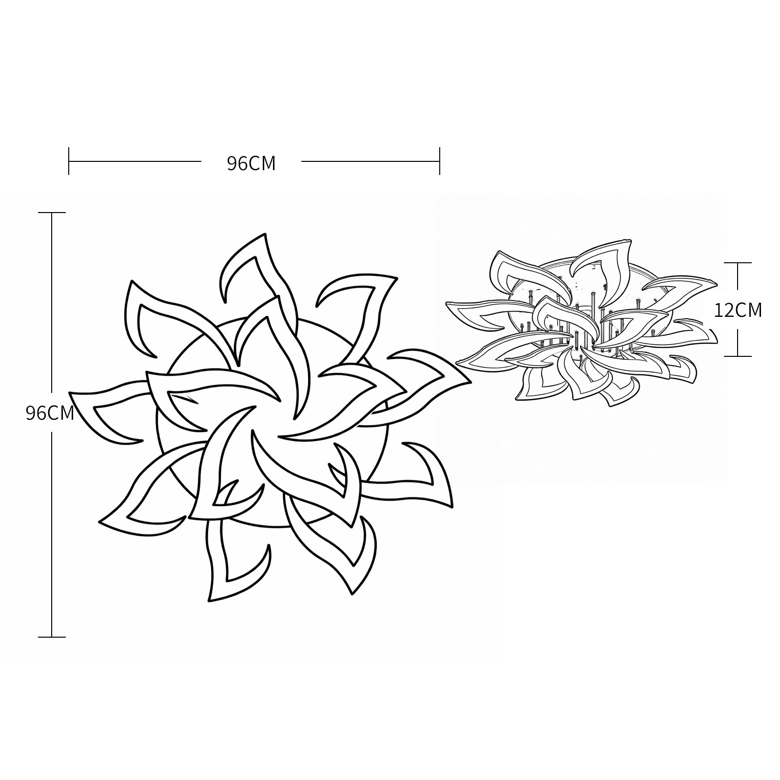 Ceiling Light - Black Acrylic Frame, Tunable and Dimmable