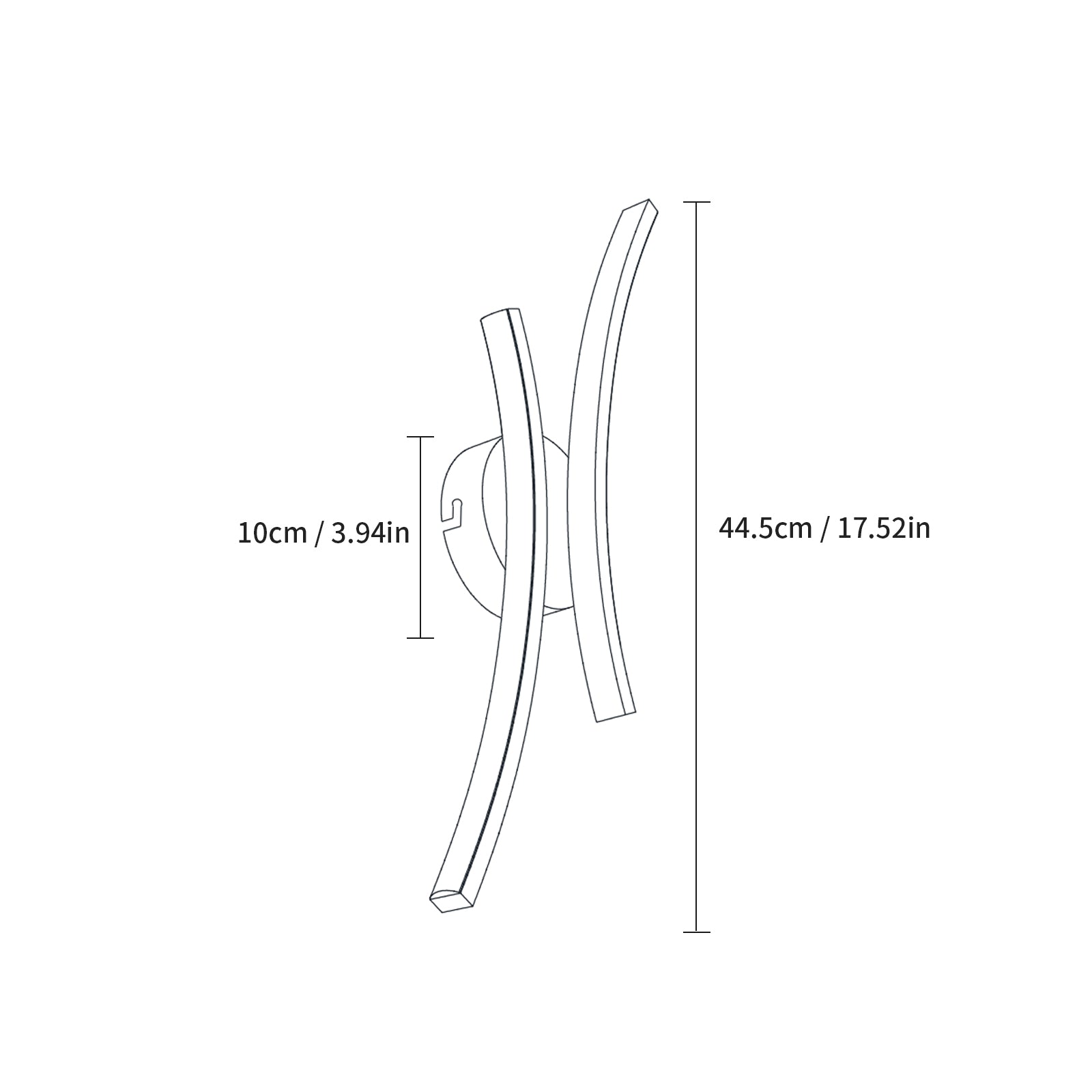 Wall Light - Gold Aluminium Frame, White Light