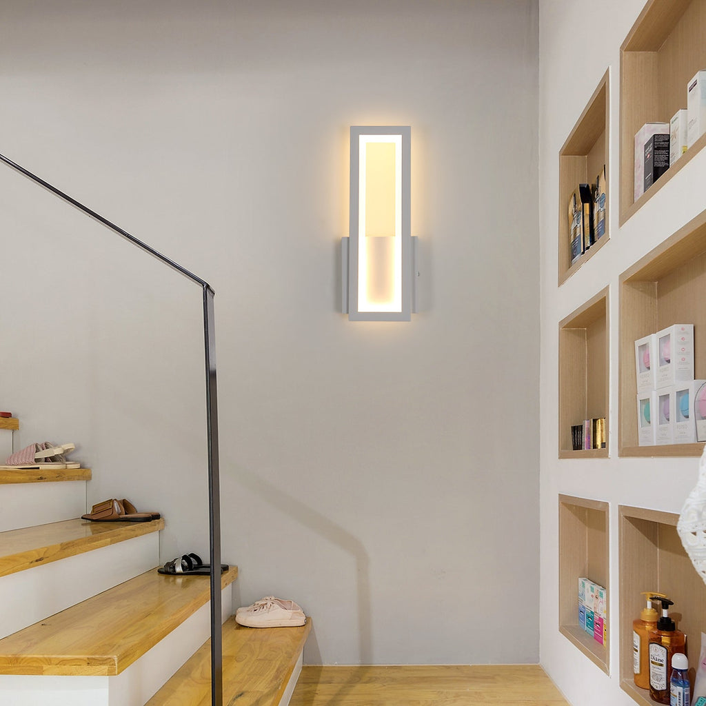 Wall Light - White Acrylic Frame, Warm Light