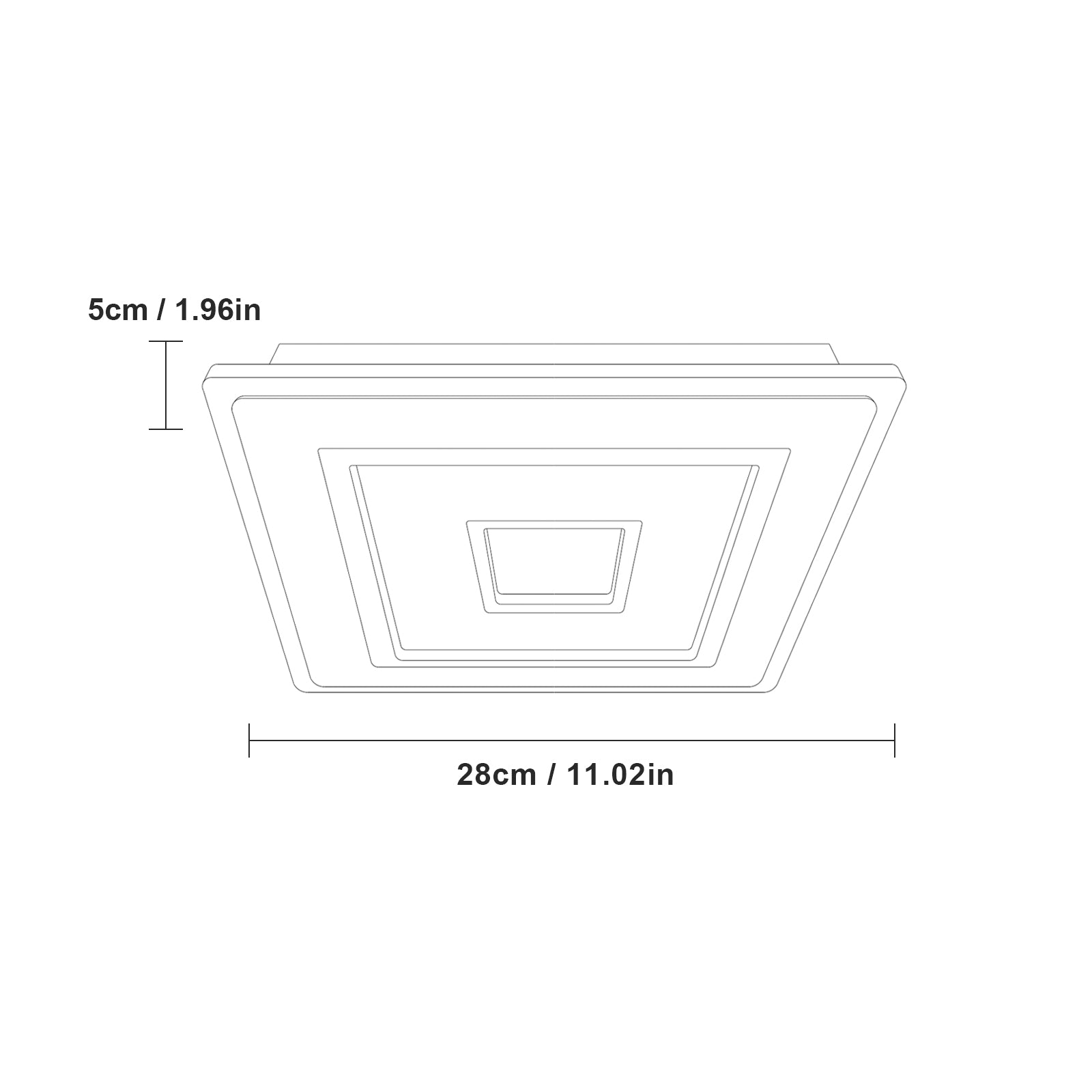 Comely Plafonnier LED Carré Moderne, 36W 28cm Lampe de Plafond LED, Blanc Luminaire Plafonnier Intérieur pour Chambre à Coucher, Salon, Couloir, Lumière Blanche Froide 6500K